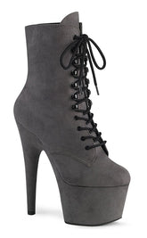 ADORE-1020FS Grey Faux Suede Ankle Boots-Pleaser-Tragic Beautiful
