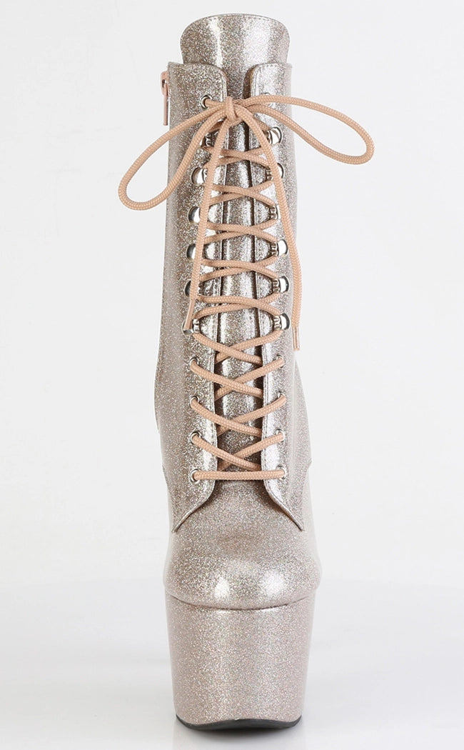 ADORE-1020GP Champagne Glitter Ankle Boots