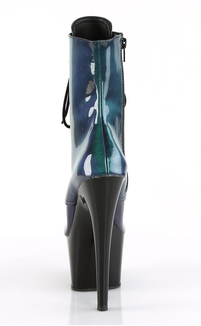 ADORE-1020SHG Purple/Green Hologram Ankle Boots-Pleaser-Tragic Beautiful