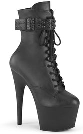 ADORE-1020STR Black Matte Strap Platform Boots-Pleaser-Tragic Beautiful
