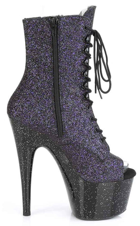 ADORE-1021MG Purple Glitter Ankle Boots-Pleaser-Tragic Beautiful