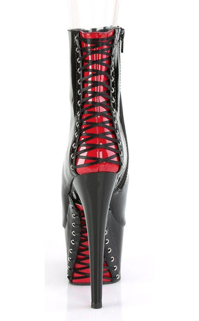 ADORE-1025 Black & Red Patent Boots-Pleaser-Tragic Beautiful