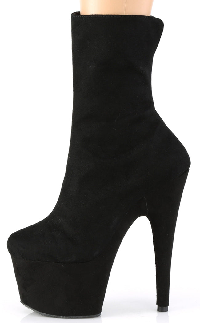 ADORE-1042 Black Faux Suede Ankle Boots-Pleaser-Tragic Beautiful