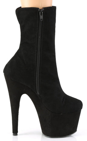 ADORE-1042 Black Faux Suede Ankle Boots-Pleaser-Tragic Beautiful