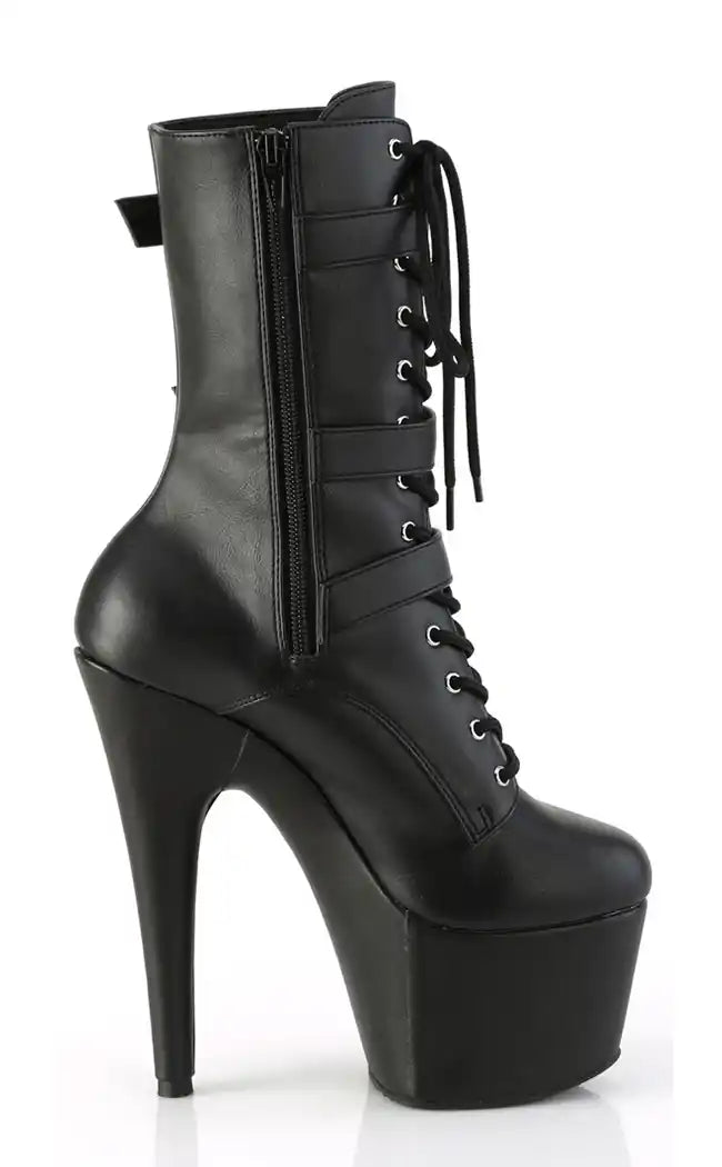 ADORE-1043 Black Faux Leather Boots-Pleaser-Tragic Beautiful