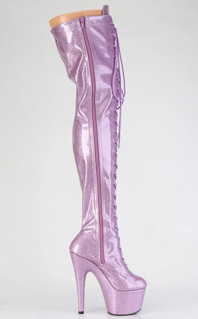 ADORE-3020GP Lilac Pink Glitter Patent Thigh High Boots