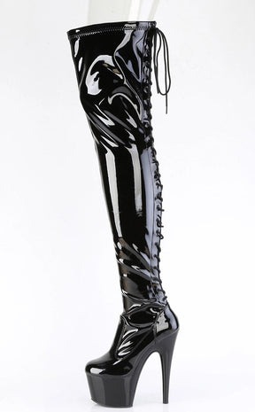 ADORE-3850 Black Patent Thigh High Boots