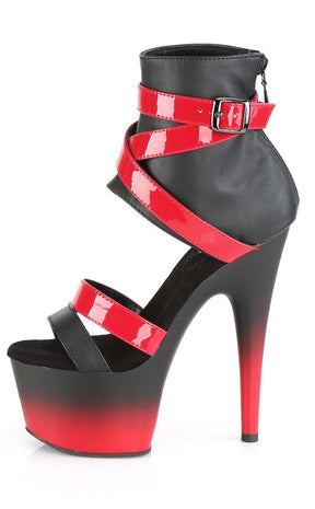 ADORE-700-15 Red & Black Booties-Pleaser-Tragic Beautiful