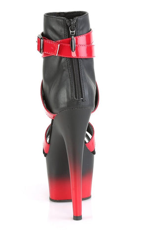 ADORE-700-15 Red & Black Booties-Pleaser-Tragic Beautiful