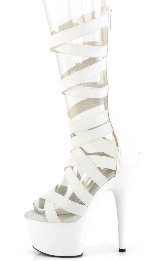 ADORE-700-48 White Matte Sandals-Pleaser-Tragic Beautiful