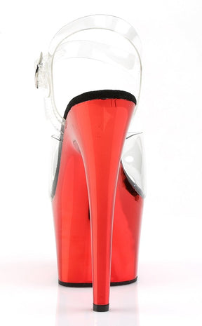 ADORE-708 Clear & Red Chrome Heels-Pleaser-Tragic Beautiful