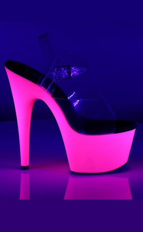 ADORE-708UV Clr/Neon Pink Heels-Pleaser-Tragic Beautiful