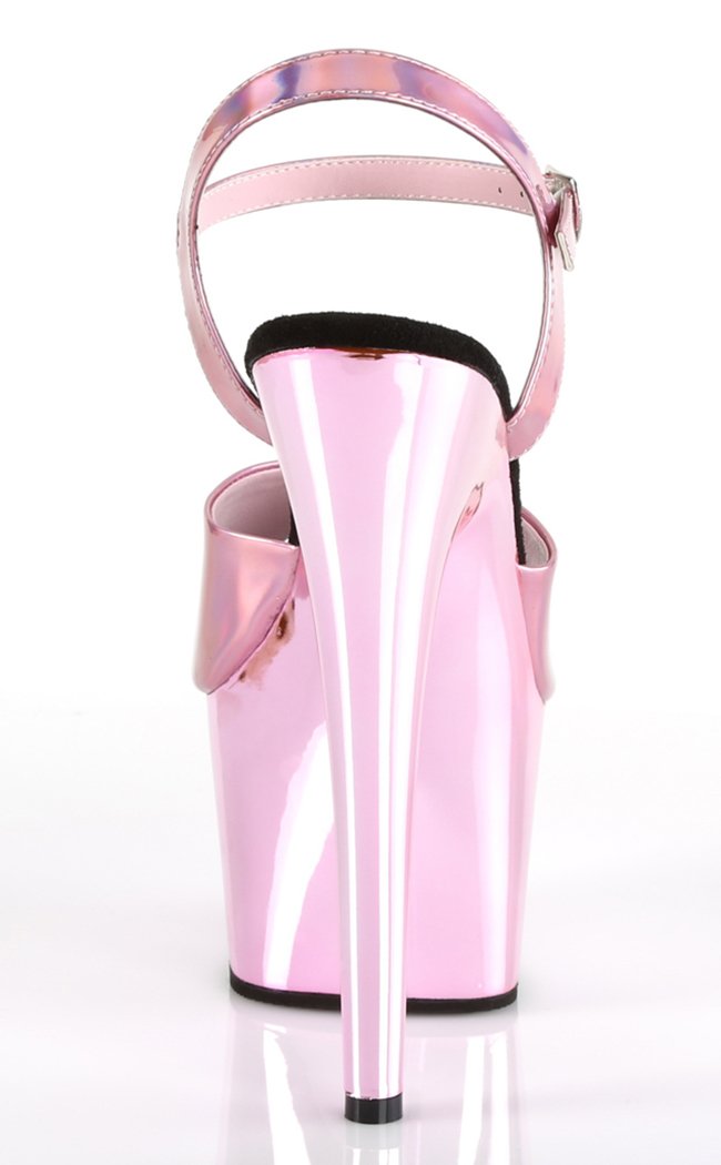 Pink Hologram Heels Pleaser ADORE-709HGCH Baby Pink Hologram