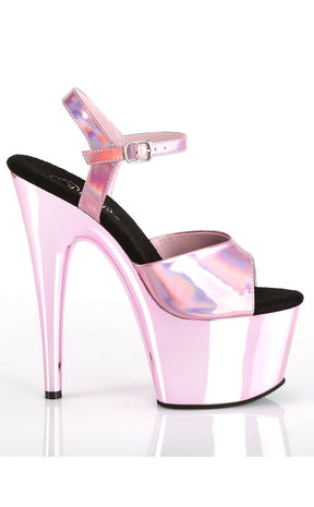 ADORE-709HGCH Baby Pink Hologram / Baby Pink Chrome Heels-Pleaser-Tragic Beautiful