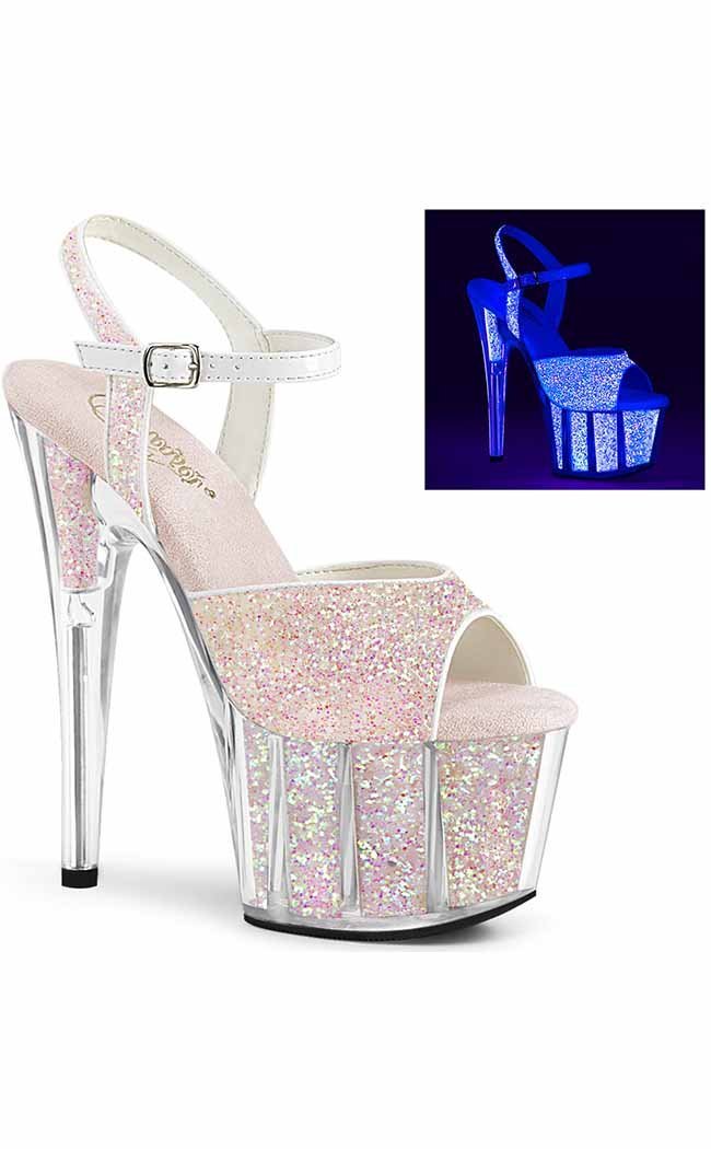 ADORE-710UVG Neon Opal Glitter Heels-Pleaser-Tragic Beautiful