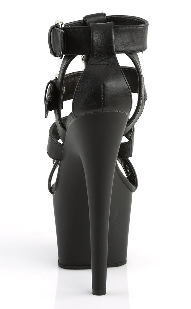 ADORE-758 Black Faux Leather Heels-Pleaser-Tragic Beautiful