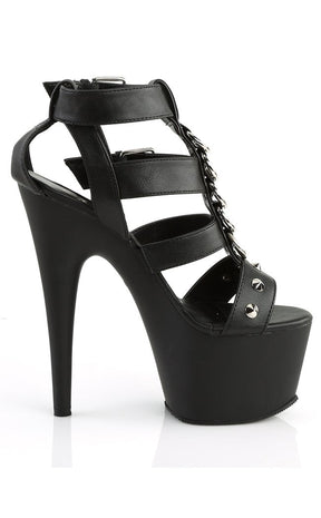 ADORE-758 Black Faux Leather Heels-Pleaser-Tragic Beautiful