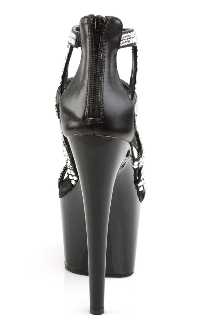 ADORE-798 Black Faux Leather Heels-Pleaser-Tragic Beautiful