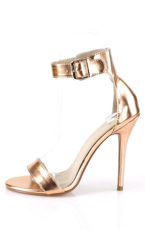 AMUSE-10 Rose Gold Metallic PU Heels-Pleaser-Tragic Beautiful