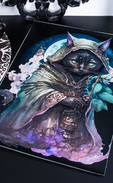 Abigail Magic Cat A3 Canvas Print-Gothic Gifts-Tragic Beautiful
