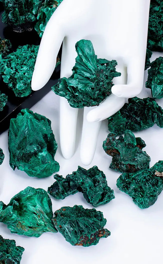 Acicular Velvet Malachite Crystals | Rare-Crystals-Tragic Beautiful