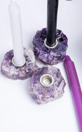 Amethyst Chime Spell Candle Holder-Crystals-Tragic Beautiful