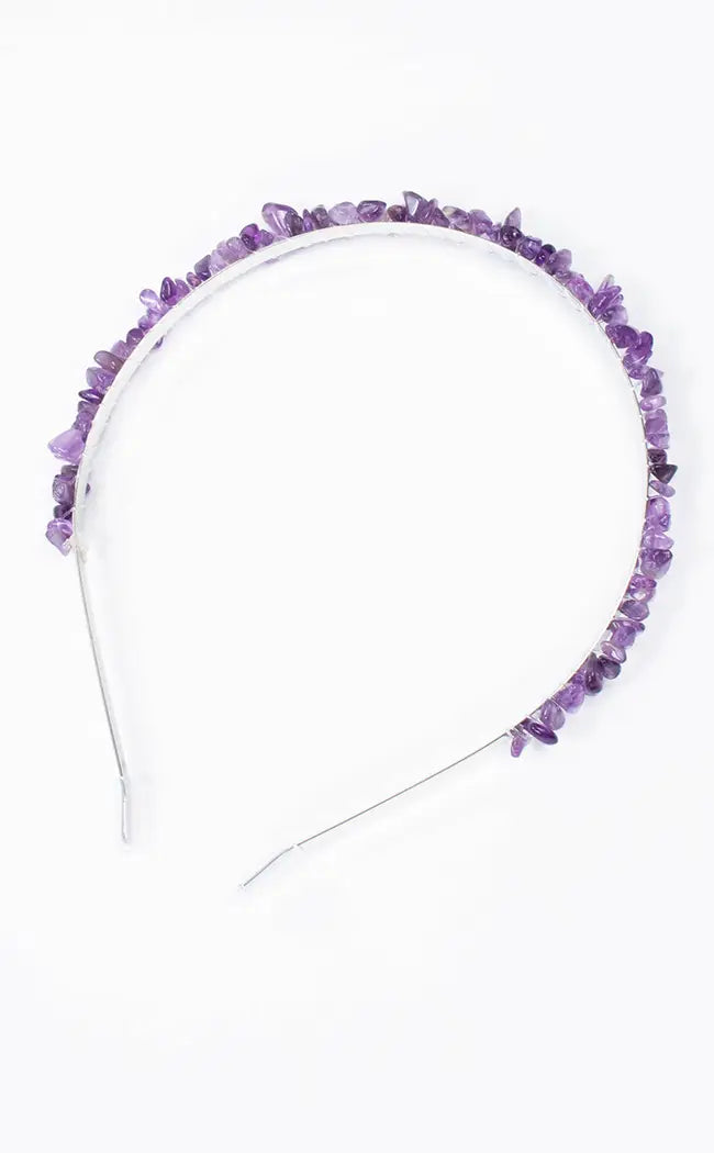 Amethyst Crystal Headband-Gothic Accessories-Tragic Beautiful