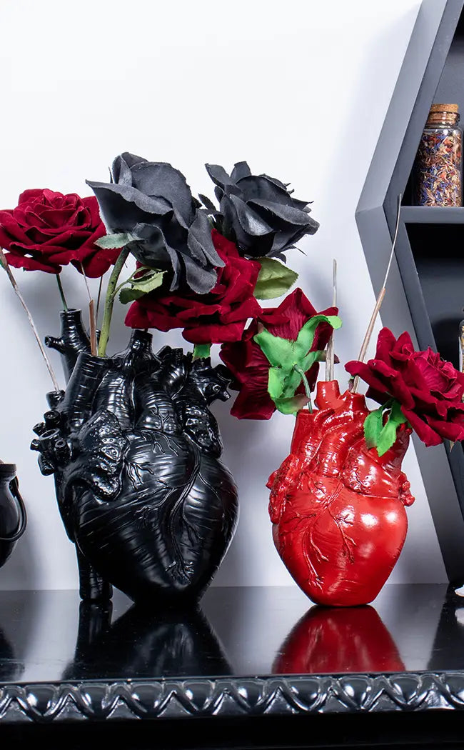 Anatomical Heart Vase | Black XL-The Haunted Mansion-Tragic Beautiful