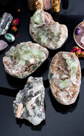 Apophyllite Green Clusters-Crystals-Tragic Beautiful