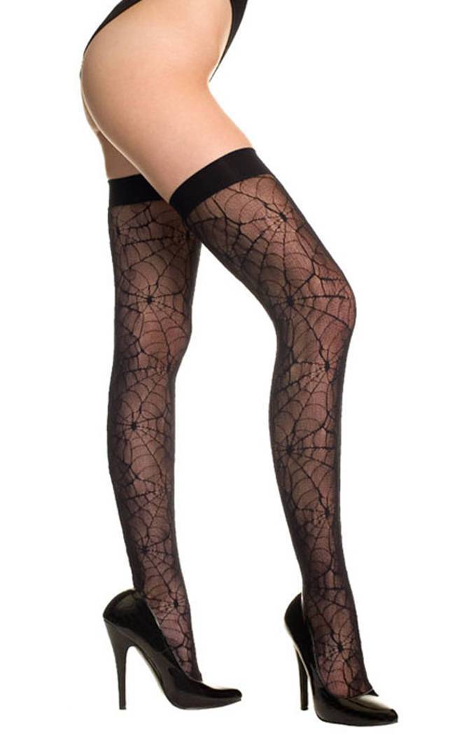 Arachne's Touch Thigh High Stockings-Clothing-Music Legs-One Size-Tragic Beautiful