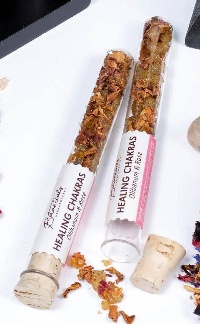 Aromatherapy Botanical Resin Glass Tube | Healing Chakras-Witch Herbs-Tragic Beautiful