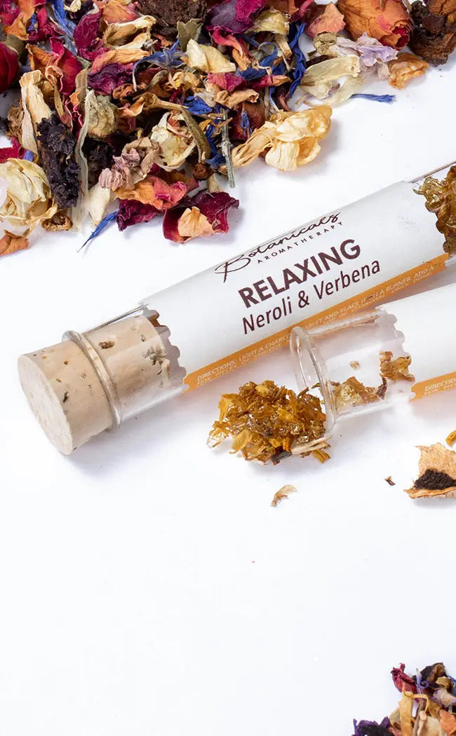 Aromatherapy Botanical Resin Glass Tube | Relaxing-Witch Herbs-Tragic Beautiful