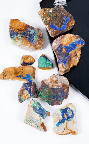 Azurite and Malachite Rough Specimens-Crystals-Tragic Beautiful