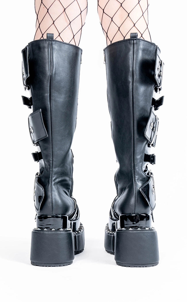 BEAR-215 Black Patent Knee-High Boots | Gothic Alt Shoes Australia BEAR-215 Black Patent Knee-High Boots | Gothic Alt Shoes Australia