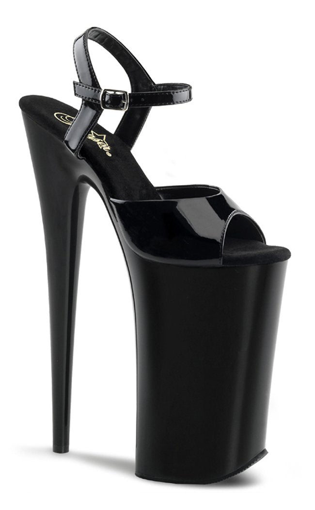 BEYOND-009 Black Patent EXXXTRA High 10" Heels-Pleaser-Tragic Beautiful