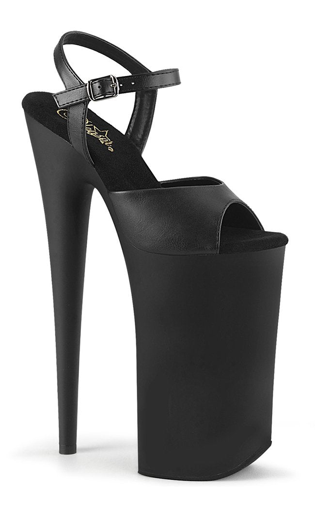 Pleaser BEYOND-009 Black Vegan Leather 10 Inch Heels