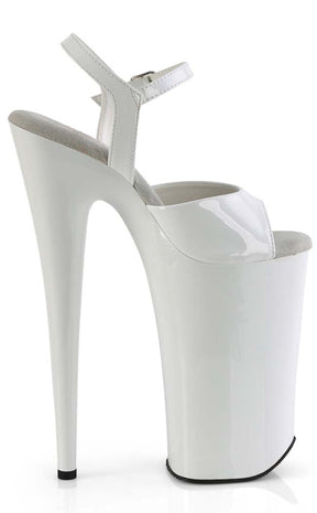 BEYOND-009 White Patent EXXXTRA High 10" Heels-Pleaser-Tragic Beautiful