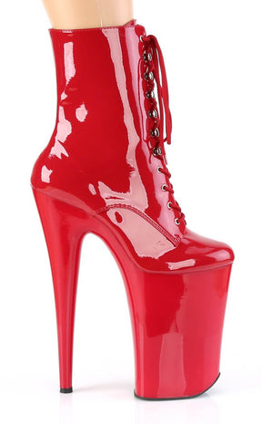 BEYOND-1020 Red Patent Ankle Boots-Pleaser-Tragic Beautiful