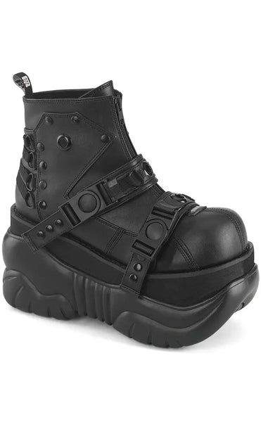 ぽ DEMONIA ECHO-60 Chunky Platform Punk Cyber Black Chains