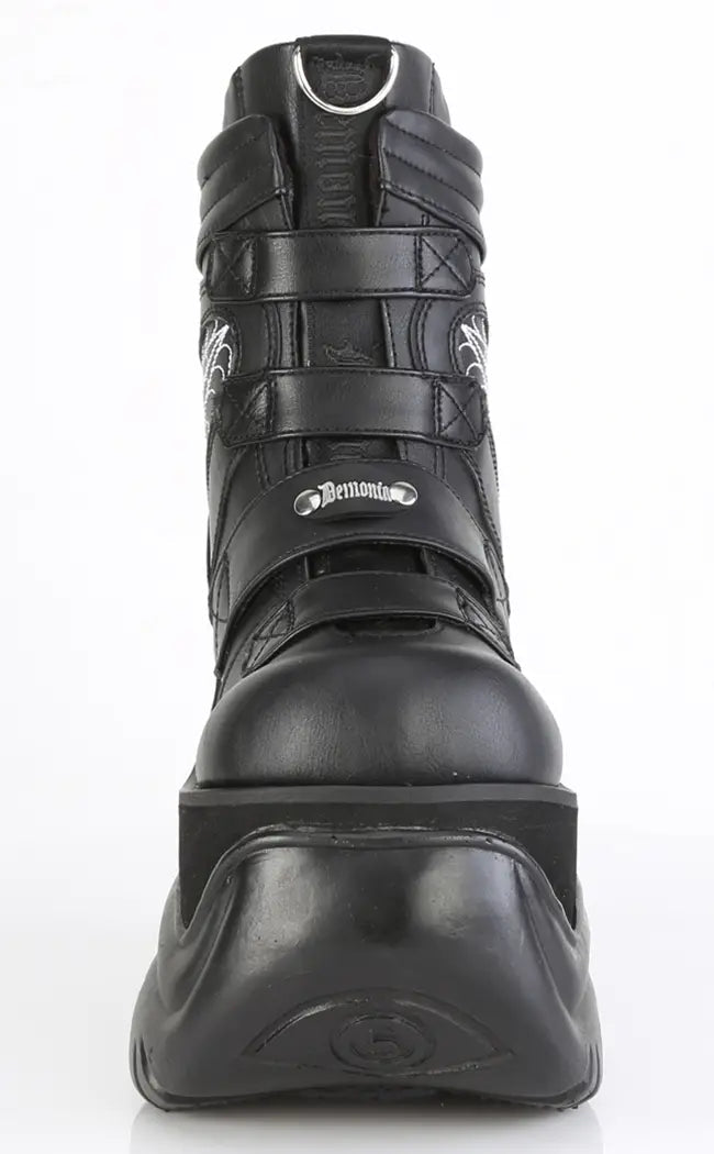 BOXER-70 Black Vegan Leather Ankle Boots