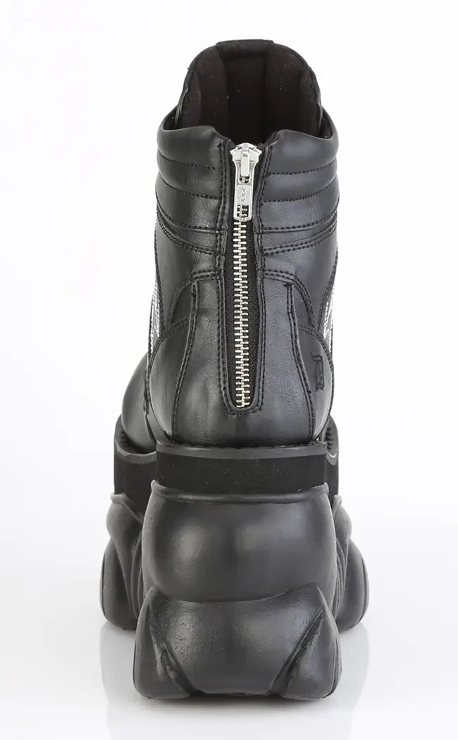 BOXER-70 Black Vegan Leather Ankle Boots
