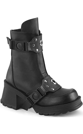BRATTY-56 Black Matte Ankle Boots-Demonia-Tragic Beautiful
