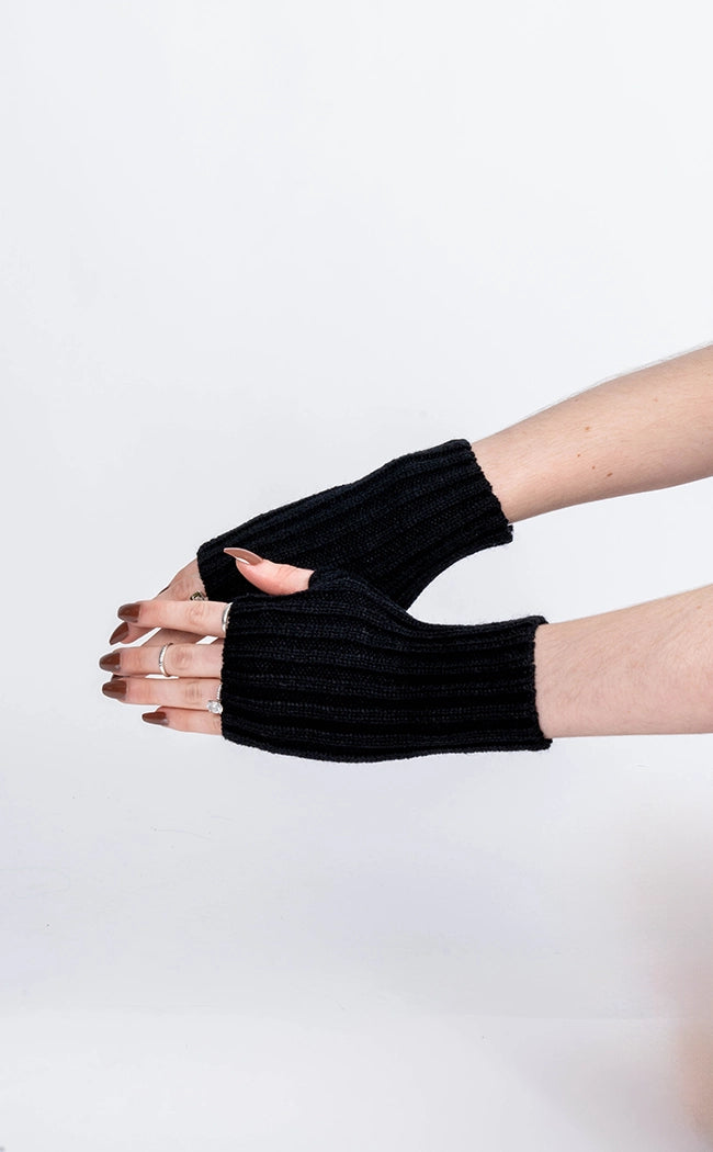 Bad Mood Fingerless Knit Gloves