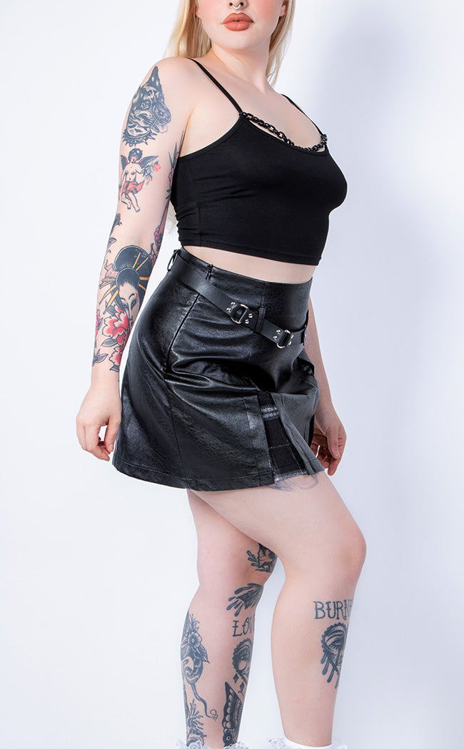 Battle Ready Pleated Skirt | Black-Punk Rave-Tragic Beautiful