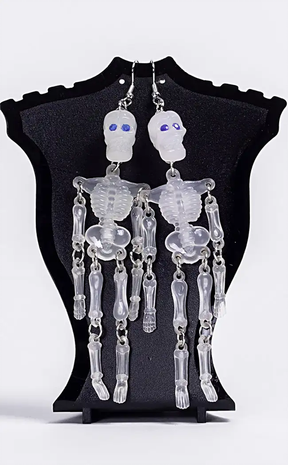 Be Articulate Skeleton Earrings | White-Burn Book Inc-Tragic Beautiful