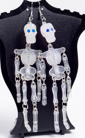 Be Articulate Skeleton Earrings | White-Burn Book Inc-Tragic Beautiful