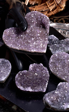 Beautiful Druzy Amethyst Heart Clusters-Crystals-Tragic Beautiful