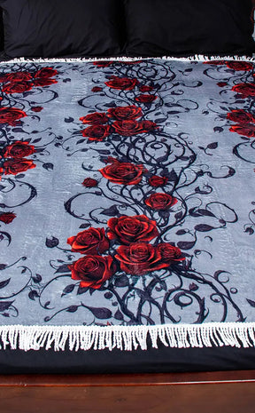 Bed of Roses Square Blanket-Drop Dead Gorgeous-Tragic Beautiful