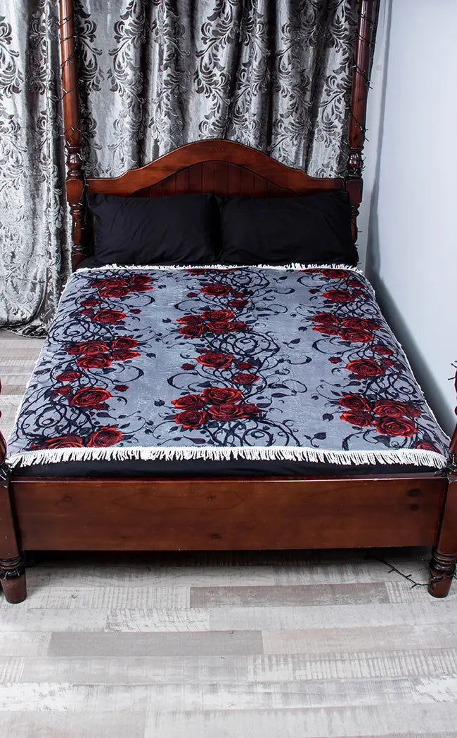 Bed of Roses Square Blanket-Drop Dead Gorgeous-Tragic Beautiful