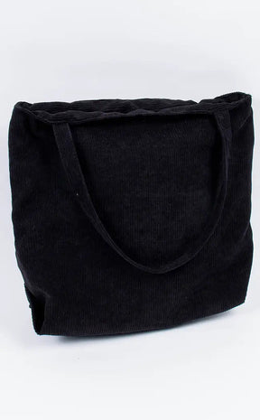 Black Corduroy Tote Bag | Demonology-Gothic Accessories-Tragic Beautiful